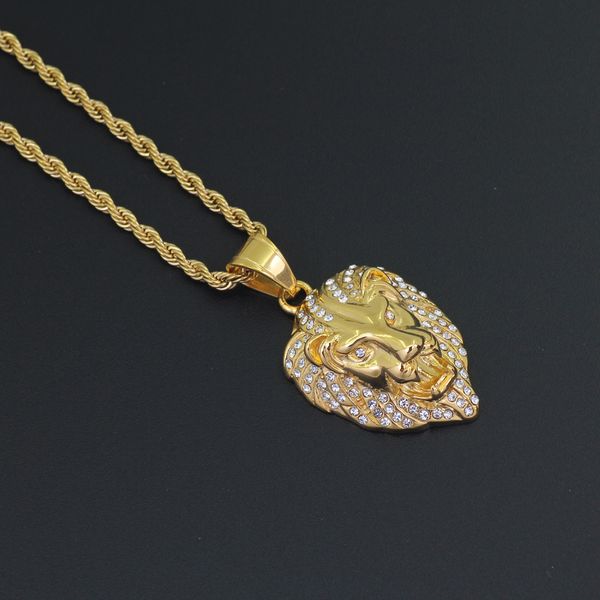 wholesale-stainless steel jewelry hip hop lion head pendant necklace with 3mm 24inch rope chain sn120, Silver
wholesale-stainless steel jewelry hip hop lion head pendant necklace with 3mm 24inch rope chain sn120, Silver