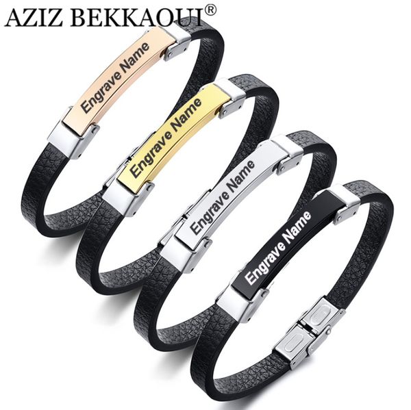 aziz bekkaoui engrave name black microfiber leather bracelet stainless steel bracelet men bangle jewelry vintage gift four color
aziz bekkaoui engrave name black microfiber leather bracelet stainless steel bracelet men bangle jewelry vintage gift four color