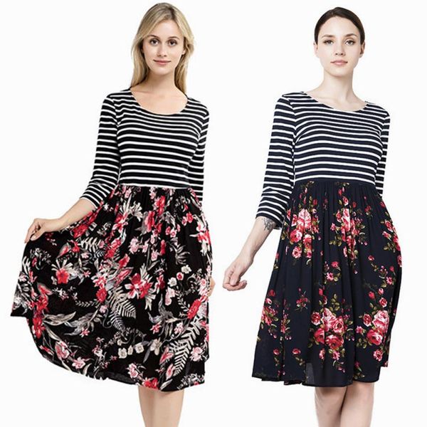 a-line skirt round neck 3/4 sleeve printing big swing spring and summer skirt comfortable and breathable, White
a-line skirt round neck 3/4 sleeve printing big swing spring and summer skirt comfortable and breathable, White