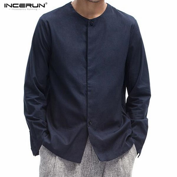 incerun men's chinese style solid long sleeve collarless shirt men casual slim fit cotton linen shirts men shirt without collar, White;black
incerun men's chinese style solid long sleeve collarless shirt men casual slim fit cotton linen shirts men shirt without collar, White;black