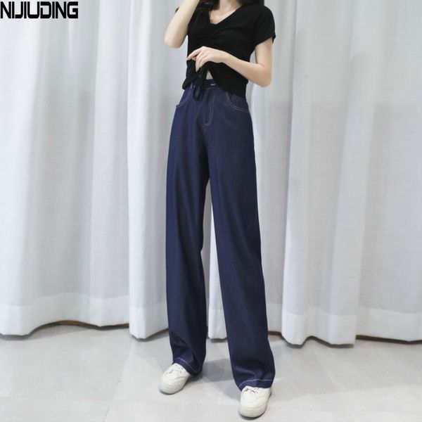 women's jeans nijiuding women wide leg pants summer high waist solid long trousers 2021 woman's thin loose pant streetwear, Blue
women's jeans nijiuding women wide leg pants summer high waist solid long trousers 2021 woman's thin loose pant streetwear, Blue