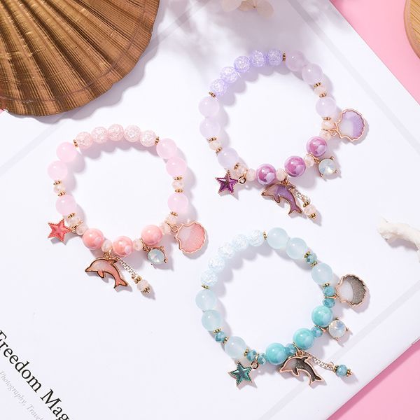 luxury design young ladies sweet holiday ocean style beads strands bracelet with dolphin charm, Black
luxury design young ladies sweet holiday ocean style beads strands bracelet with dolphin charm, Black