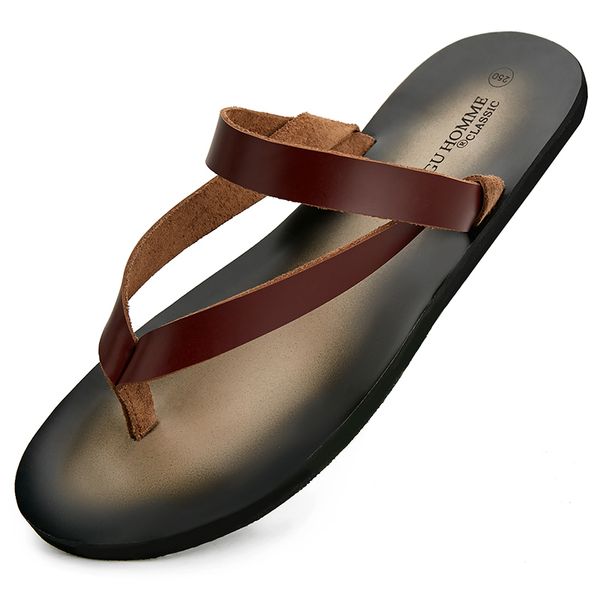genuine leather summer all-match cowhide slippers mens casual all-match flip-flops breathable beach shoes, Black
genuine leather summer all-match cowhide slippers mens casual all-match flip-flops breathable beach shoes, Black