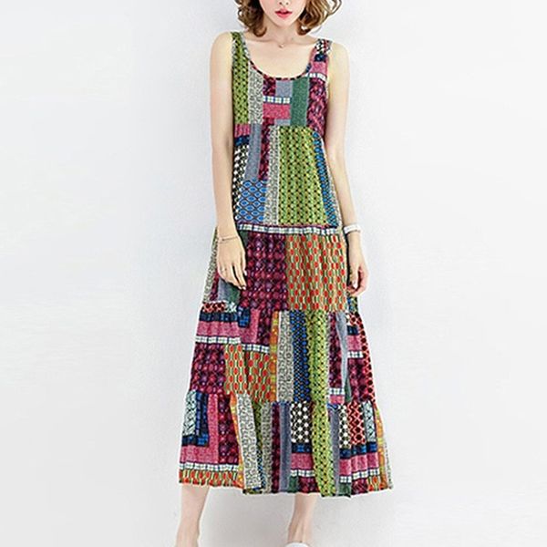 2019 new plus size 5xl fashion women summer dress loose sleeveless o neck maxi dress print retro casual sukienki damskie, Black;gray
2019 new plus size 5xl fashion women summer dress loose sleeveless o neck maxi dress print retro casual sukienki damskie, Black;gray