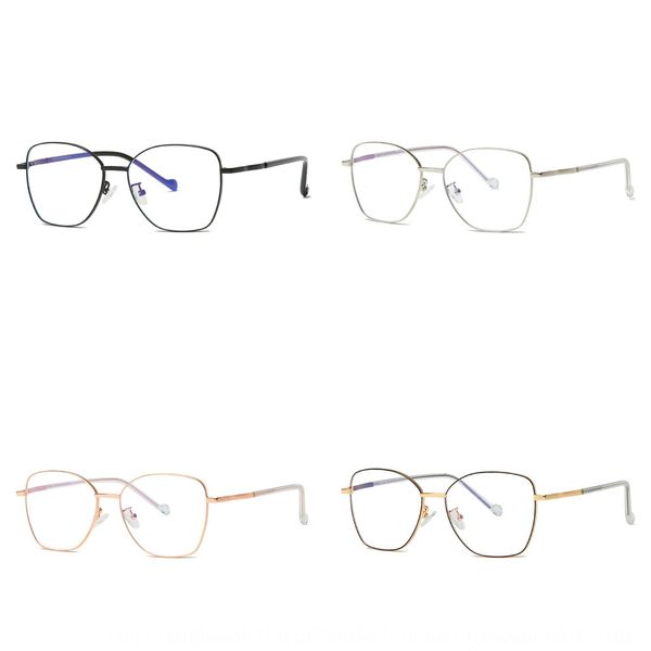 2020 brehler 9268 anti-blue women's plain polygon frame metal glasses glasses frame, Silver