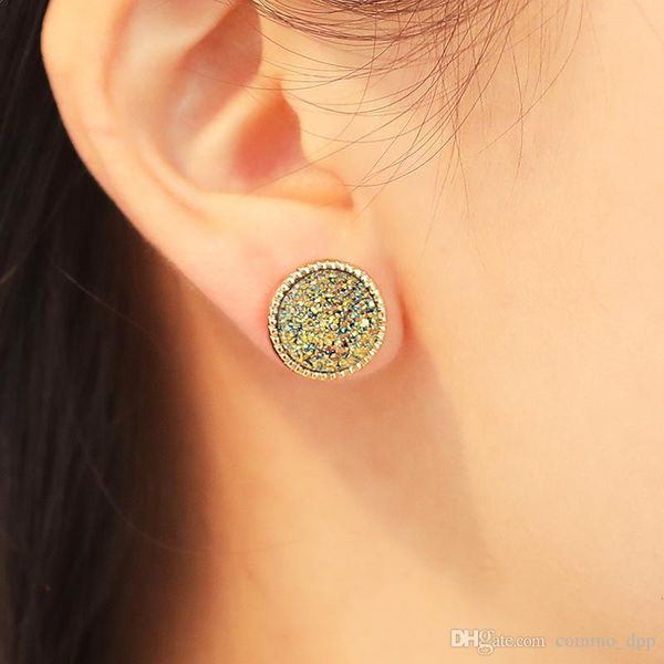 new simple druzy stone stud earrings ladies round resin gold earrings for women fashion jewelry gift, Golden;silver
new simple druzy stone stud earrings ladies round resin gold earrings for women fashion jewelry gift, Golden;silver