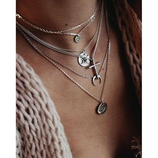 silver color choker necklace for women 6 layers cross eye pendant chain necklaces & pendants velvet chokers fashion jewelry, Golden;silver
silver color choker necklace for women 6 layers cross eye pendant chain necklaces & pendants velvet chokers fashion jewelry, Golden;silver