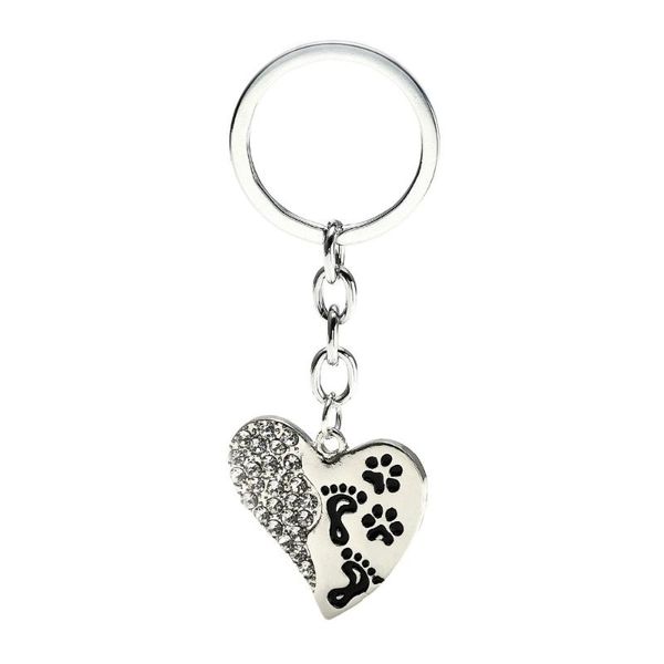 12 pc/lot heart shape dog print charm keychain clear crystal metal jewelry gift for pet owner memorial keyring key chain, Silver
12 pc/lot heart shape dog print charm keychain clear crystal metal jewelry gift for pet owner memorial keyring key chain, Silver