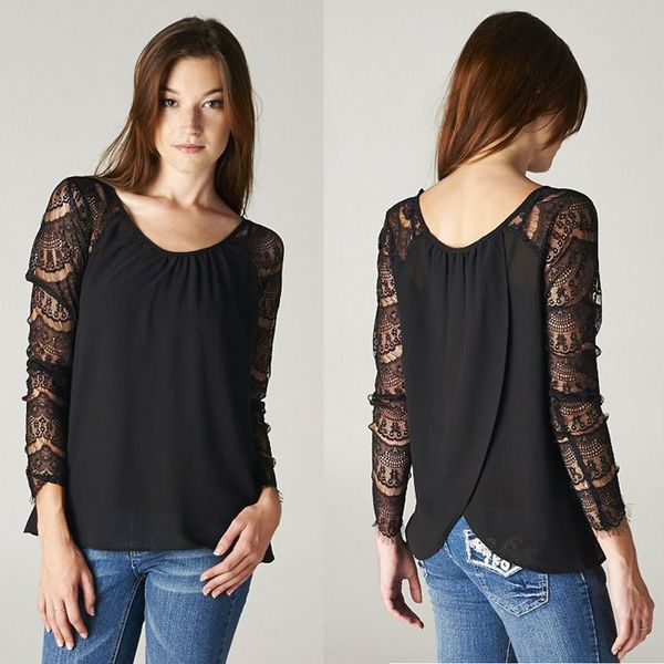 Sale Summer Womens Lace Long Sleeve Shirt Back Spliced Blouse Loose Chiffon Tops Shirt
Sale Summer Womens Lace Long Sleeve Shirt Back Spliced Blouse Loose Chiffon Tops Shirt