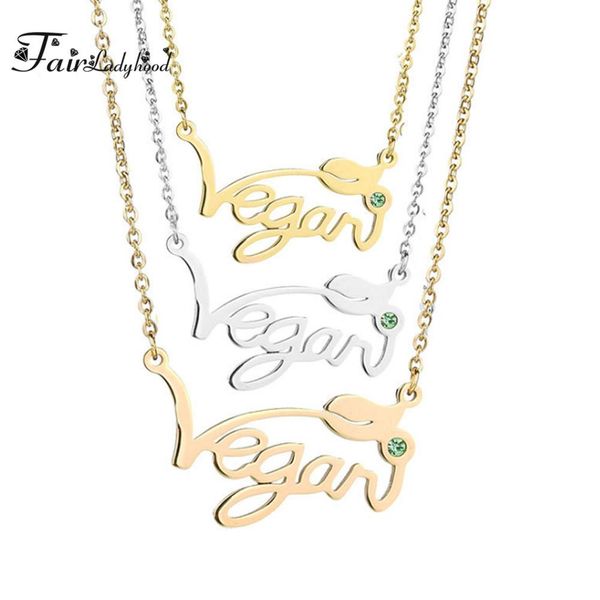 fairladyhood vegan stainless steel necklace letters silver/gold/rose pendant choker vegan jewelry gift for vegetarian people yjcjo
fairladyhood vegan stainless steel necklace letters silver/gold/rose pendant choker vegan jewelry gift for vegetarian people yjcjo