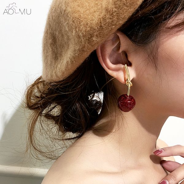 aomu 2018 new korean japan sweet shiny crystal cherry dangle earrings for women girl plant earrings bijoux gift party jewelry, Silver
aomu 2018 new korean japan sweet shiny crystal cherry dangle earrings for women girl plant earrings bijoux gift party jewelry, Silver