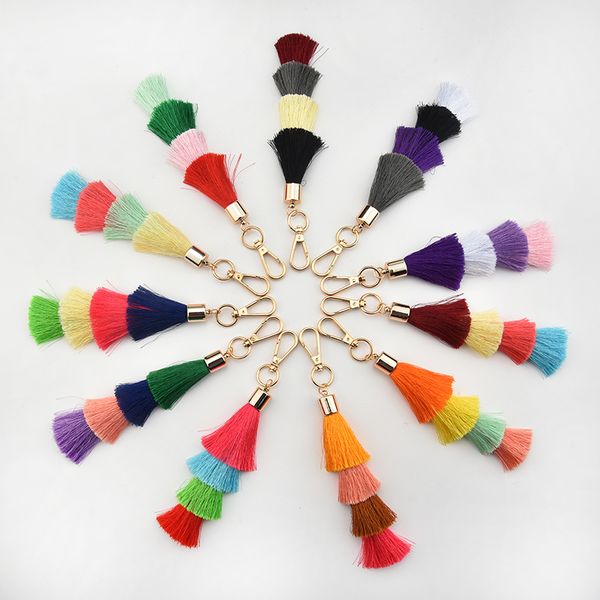 Tassel keychains wool ball cotton key chain color bohemian charm key ring ladies fashion bag decoration handbag purse pendant accessories, Silver
Tassel keychains wool ball cotton key chain color bohemian charm key ring ladies fashion bag decoration handbag purse pendant accessories, Silver