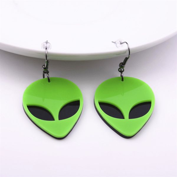 galaxy alien earrings classic green enamel head punk dangle earrings for women acrylic jewelry charm accessories, Silver
galaxy alien earrings classic green enamel head punk dangle earrings for women acrylic jewelry charm accessories, Silver