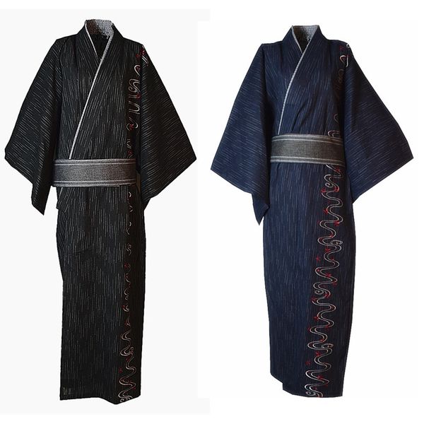 men yukata kimono pajamas robe cotton bathrobe embroidery japanese style new, Black;brown
men yukata kimono pajamas robe cotton bathrobe embroidery japanese style new, Black;brown