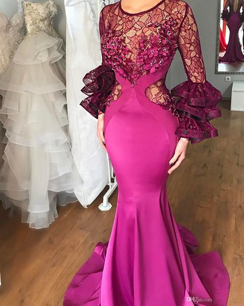 graceful dubai mermaid prom dress jewel neck lace long sleeves beaded appliques party dress satin sweep train evening gown prom dresses, Black;red
graceful dubai mermaid prom dress jewel neck lace long sleeves beaded appliques party dress satin sweep train evening gown prom dresses, Black;red