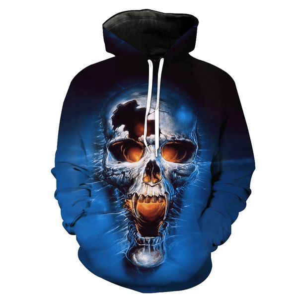blue skull machine printing hat pocket turtleneck men's tide hat men's wear blouse hoodies, Black
blue skull machine printing hat pocket turtleneck men's tide hat men's wear blouse hoodies, Black