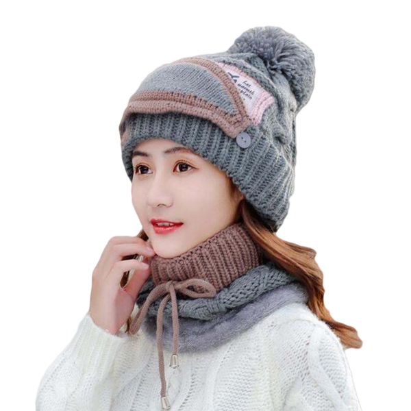 new fashion autumn winter women's hat caps knitted warm scarf windproof multi functional hat scarf set clothing accessories suit, Blue;gray
new fashion autumn winter women's hat caps knitted warm scarf windproof multi functional hat scarf set clothing accessories suit, Blue;gray