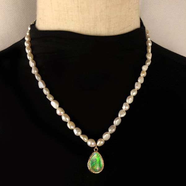 kbjw new arrival 2019 irregular freshwater pearl necklace fashion opal stone pendant pearl necklace jewelry gift for her, Silver
kbjw new arrival 2019 irregular freshwater pearl necklace fashion opal stone pendant pearl necklace jewelry gift for her, Silver