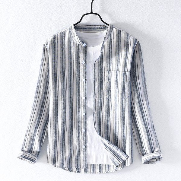 striped long sleeve cotton and linen shirts men brand casual shirt for men stand collar fashion shirt mens stripe shirts male, White;black
striped long sleeve cotton and linen shirts men brand casual shirt for men stand collar fashion shirt mens stripe shirts male, White;black
