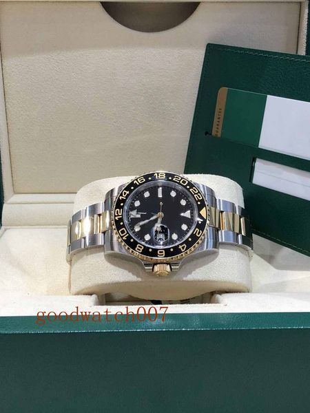 box+file 2019 men's date sport watches great watch 40mm gmt ceramic bezel mens two tone gold wristwatch, Slivery;brown
box+file 2019 men's date sport watches great watch 40mm gmt ceramic bezel mens two tone gold wristwatch, Slivery;brown