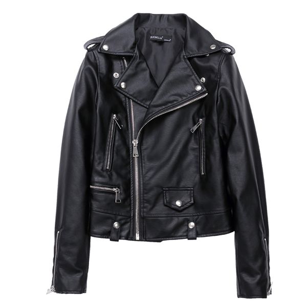 fashion slim women faux leather jacket 2020 casual short black punk bomber streetwear outwear
fashion slim women faux leather jacket 2020 casual short black punk bomber streetwear outwear
