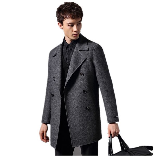 men's wool & blends handmade double-side woolen coat autumn winter jacket men 100% coats windbreaker long plus size abrigo hombre my183, Black
men's wool & blends handmade double-side woolen coat autumn winter jacket men 100% coats windbreaker long plus size abrigo hombre my183, Black