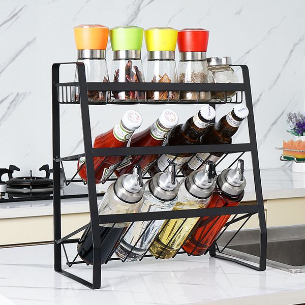 3 - storey sewn kitchen storage rack stainless steel black paint removable assembly saves space organizer
3 - storey sewn kitchen storage rack stainless steel black paint removable assembly saves space organizer