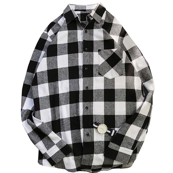 men plaid shirt spring autumn casual long sleeve loose shirts men shirts with pocket korean shirt male clothes 5 color, White;black
men plaid shirt spring autumn casual long sleeve loose shirts men shirts with pocket korean shirt male clothes 5 color, White;black