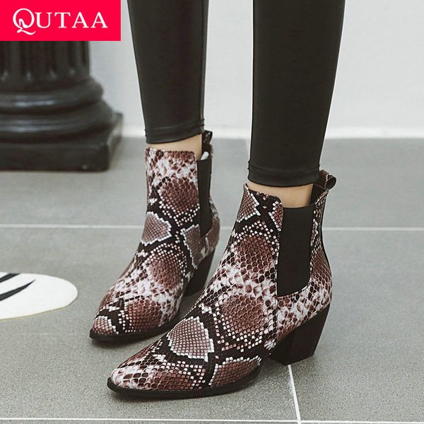 qutaa 2020 fashion pointed toe slip on autumn winter women shoes pu leather square high heel concise ankle boots big size 34-43, Black
qutaa 2020 fashion pointed toe slip on autumn winter women shoes pu leather square high heel concise ankle boots big size 34-43, Black