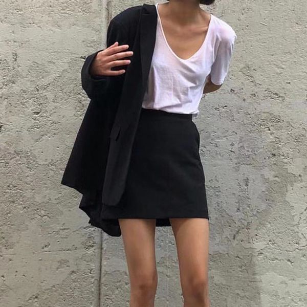 high street vintage two piece skirt set female single breasted oversize black blazer+short a line skirt 2020 women blazer suit, White;black
high street vintage two piece skirt set female single breasted oversize black blazer+short a line skirt 2020 women blazer suit, White;black