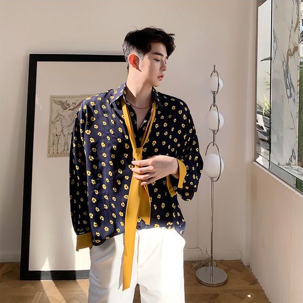 men's casual shirts spring and summer literary small fresh contrast color dot print shirt long-sleeved loose droop thin retro bow tie, White;black
men's casual shirts spring and summer literary small fresh contrast color dot print shirt long-sleeved loose droop thin retro bow tie, White;black