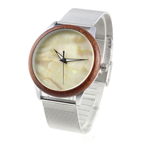 dropshipping fashion retro brand ladies waterproof quartz shell face wood bezel and silver metal steel wrist watch, Slivery;brown
dropshipping fashion retro brand ladies waterproof quartz shell face wood bezel and silver metal steel wrist watch, Slivery;brown