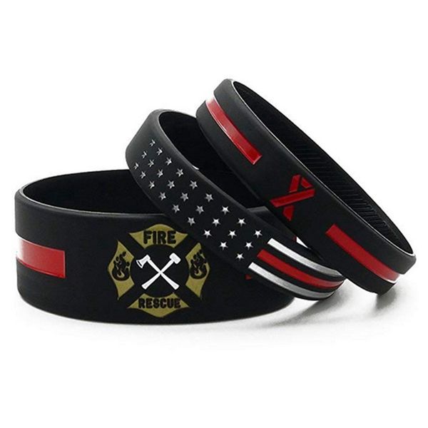 1 pc firefighters thin red line silicone wristbands usa american flag jewelry gifts accessories for fire fighters bracelet, White
1 pc firefighters thin red line silicone wristbands usa american flag jewelry gifts accessories for fire fighters bracelet, White