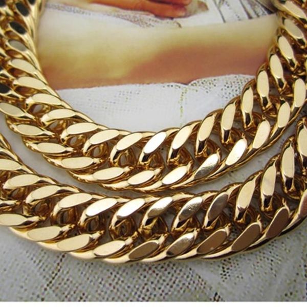 12mm thick chunky heavy chain 18k yellow gold filled solid double curb chain mens necklace hip hop jewelry gift, Silver
12mm thick chunky heavy chain 18k yellow gold filled solid double curb chain mens necklace hip hop jewelry gift, Silver