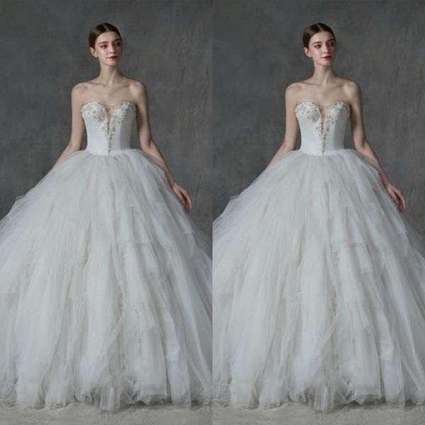 a line chapel wedding dresses lace applique sweep train wedding gowns beaded bridal gown custom made wedding dress, White
a line chapel wedding dresses lace applique sweep train wedding gowns beaded bridal gown custom made wedding dress, White