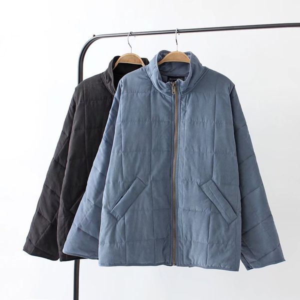 autumn new style european and american style fashion mock-neck loose solid color stand collar zipper cotton overcoat women, Blue;black
autumn new style european and american style fashion mock-neck loose solid color stand collar zipper cotton overcoat women, Blue;black