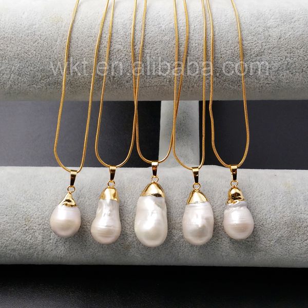 wt-n912 wkt fashion irregular waterdrop shape natural freshwater pearl necklace witn gold color women necklace, Silver
wt-n912 wkt fashion irregular waterdrop shape natural freshwater pearl necklace witn gold color women necklace, Silver