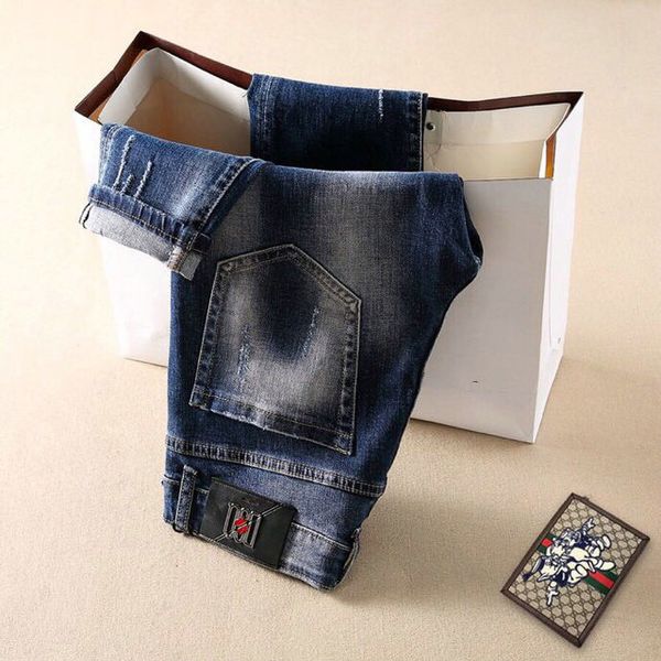 d2 designer luxury mens jeans tide brand pants fashion white scratches delicate buttons rock revival distressed jeans, Blue
d2 designer luxury mens jeans tide brand pants fashion white scratches delicate buttons rock revival distressed jeans, Blue