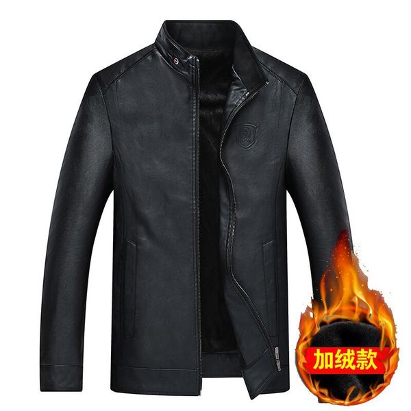 autumn and winter men's plus velvet warm leather coat business casual loose-fit men's coat pu section of middle-aged stand colla, Black
autumn and winter men's plus velvet warm leather coat business casual loose-fit men's coat pu section of middle-aged stand colla, Black