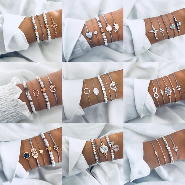 30 styles women girls mix round alloy crystal marble charm bracelets fashion boho heart shell letter bracelets sets jewelry gift, Black
30 styles women girls mix round alloy crystal marble charm bracelets fashion boho heart shell letter bracelets sets jewelry gift, Black