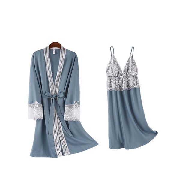 autumn women satin sleep robe set lace rayon kimono bathrobe robes&cami night lounge suit sleepwear nightgown, Black;red
autumn women satin sleep robe set lace rayon kimono bathrobe robes&cami night lounge suit sleepwear nightgown, Black;red
