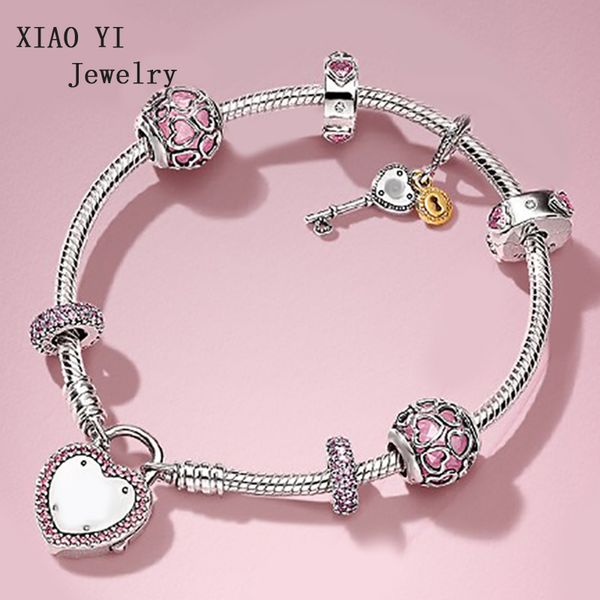 xiaoyi jewelry 2019 100% 925 sterling silver 11 winter pink key of my heart diy bracelet original original female jewelry, Golden;silver
xiaoyi jewelry 2019 100% 925 sterling silver 11 winter pink key of my heart diy bracelet original original female jewelry, Golden;silver