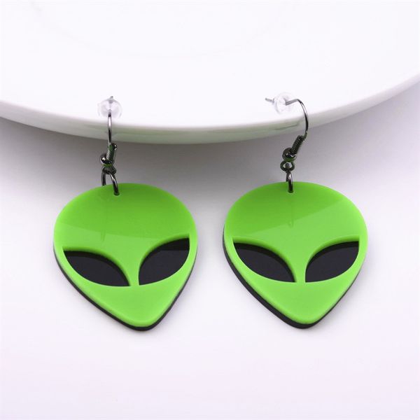 galaxy alien earrings classic green enamel head punk dangle earrings for women acrylic jewelry charm accessories, Silver
galaxy alien earrings classic green enamel head punk dangle earrings for women acrylic jewelry charm accessories, Silver