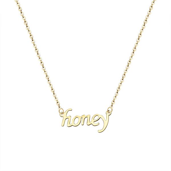 korean style english honey letter necklace pendant stainless steel jewelry simple clavicle necklaces for women 2020 new arrivals, Silver
korean style english honey letter necklace pendant stainless steel jewelry simple clavicle necklaces for women 2020 new arrivals, Silver