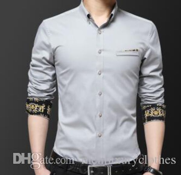 male gentlemen fashion business dress shirts embroidery flower designer casual shirt, White;black
male gentlemen fashion business dress shirts embroidery flower designer casual shirt, White;black