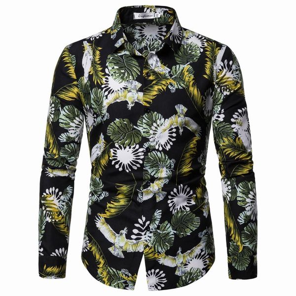 long sleeve floral blouse men fashion summer camisa masculina flower men's shirts casual shirt men's clothing, White;black
long sleeve floral blouse men fashion summer camisa masculina flower men's shirts casual shirt men's clothing, White;black