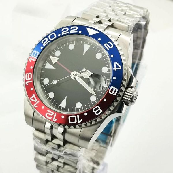 2020 new 40mm bliger luxury black dial red gmt automatic watch sapphire glass ceramic bezel men's watches, Slivery;brown
2020 new 40mm bliger luxury black dial red gmt automatic watch sapphire glass ceramic bezel men's watches, Slivery;brown