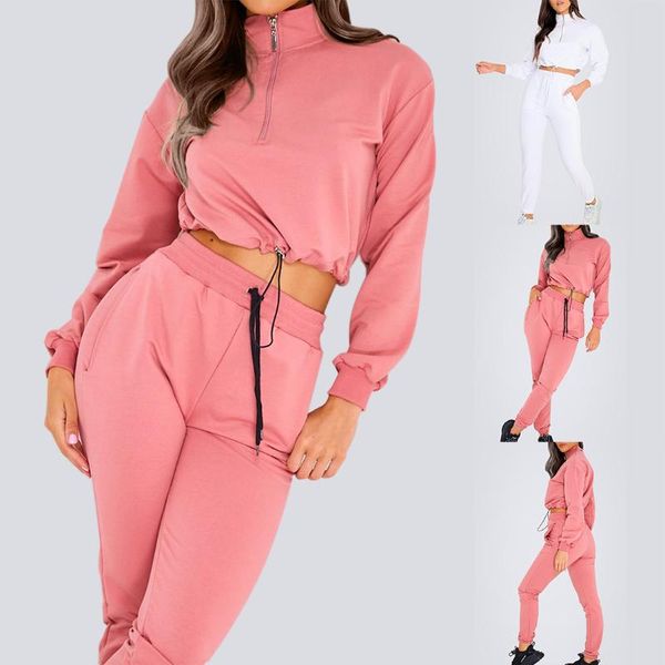 women solid color two piece set long sleeve zipper exposed navel high waist pants female fashion clothes, Black;blue
women solid color two piece set long sleeve zipper exposed navel high waist pants female fashion clothes, Black;blue