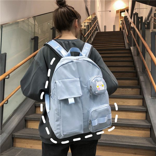 2020 new backpack lady student leisure backpack high school campus korean version of the simple women's