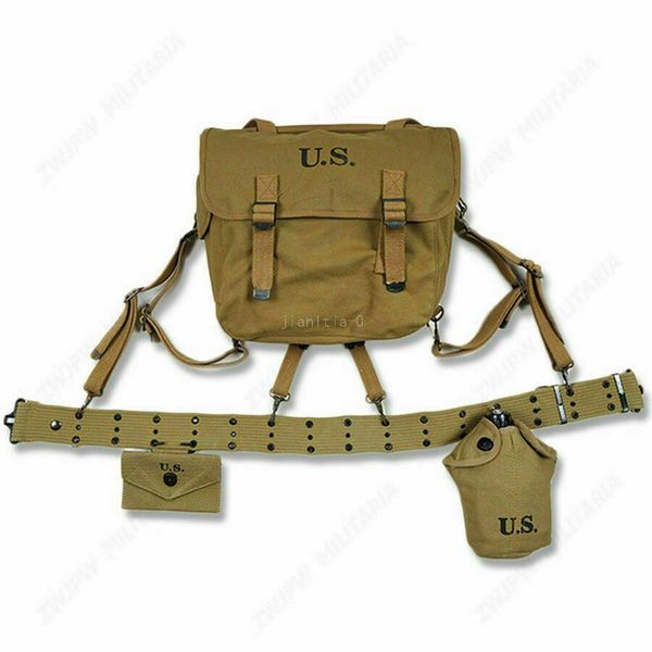 world war ii ww2 us army soldier 1943 m36 haversack pistol belt bag canteen set military field equipment war reenactments
world war ii ww2 us army soldier 1943 m36 haversack pistol belt bag canteen set military field equipment war reenactments